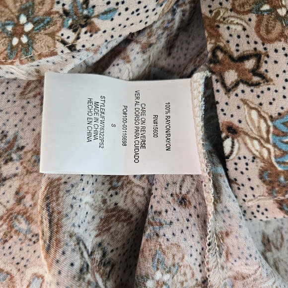 NWT Mason & Belle Vintage Floral Button Down Tunic Top Blouse Small - Picture 6 of 6